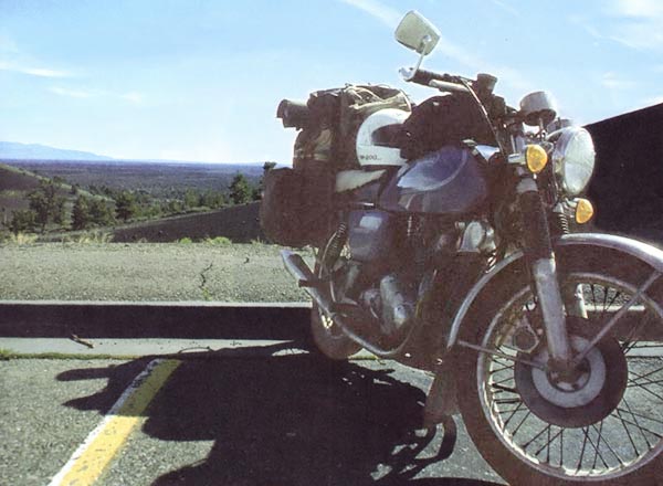 "Snortin' Norton" at month three and mile 8,000 of the motorcycle tour.